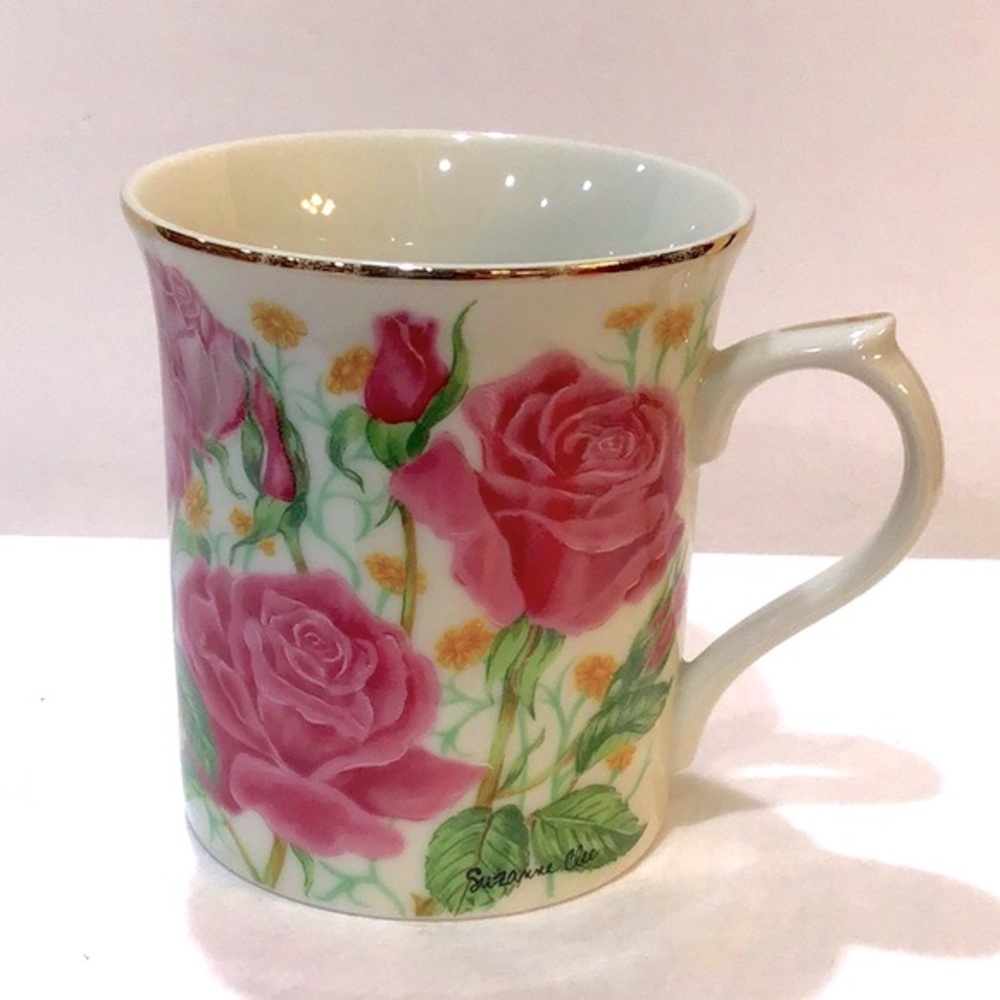 Lenox “Rose” fine porcelain mug by Suzanne Clee 1996